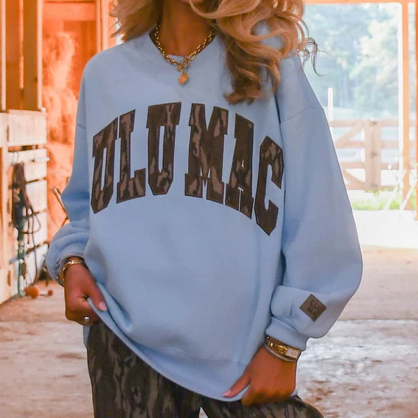 Lulu Mac Mossy Oak Bottomland Sweatshirt Light Blue