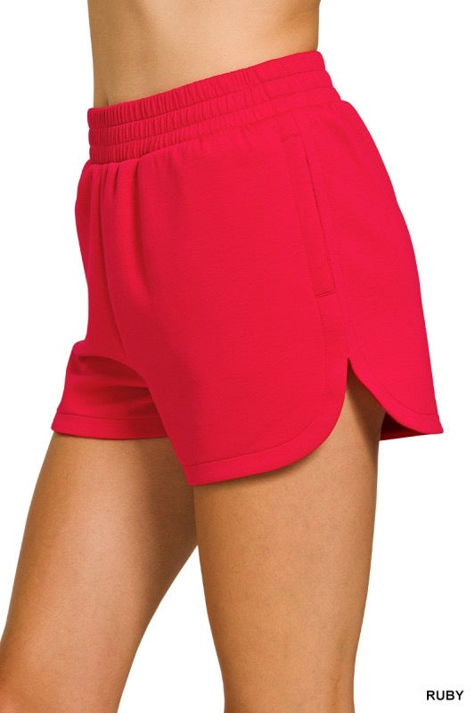 Red Scuba Dolphin Hem Shorts