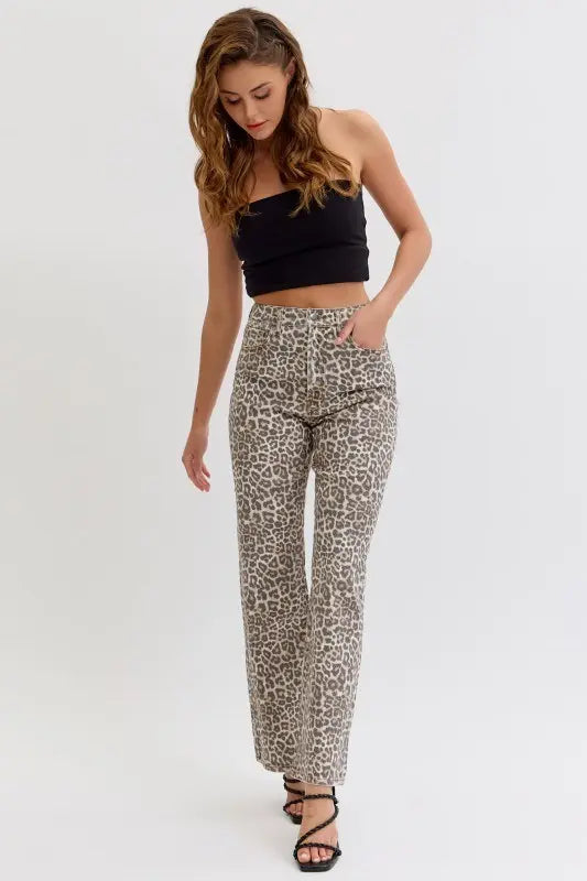 Leopard Super High Rise Jeans by Cello