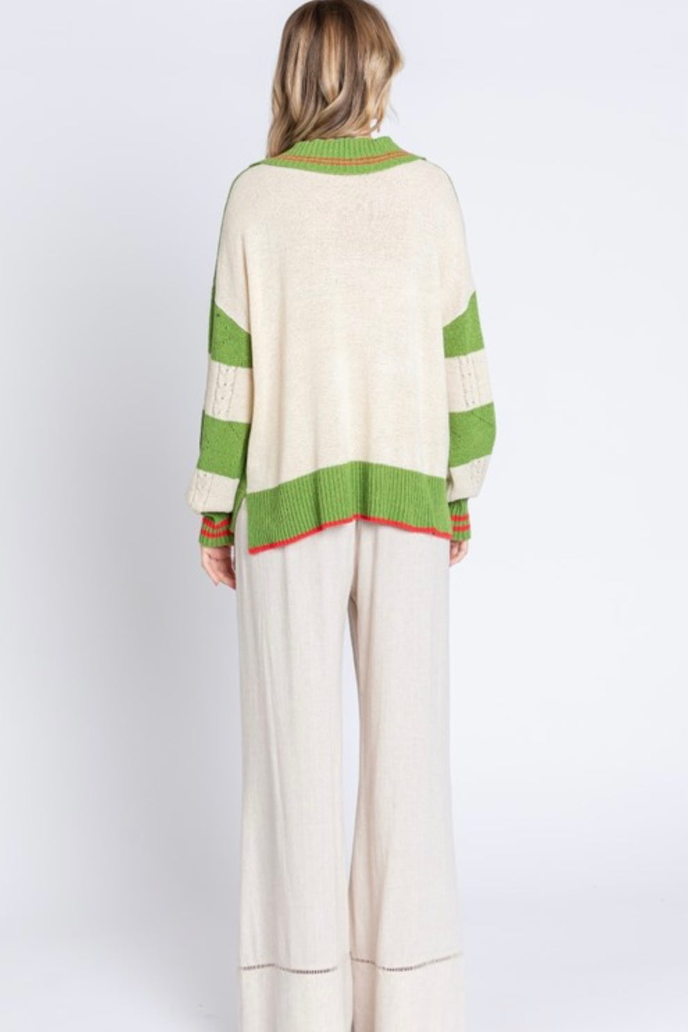 Green & Red Stripe Sweater