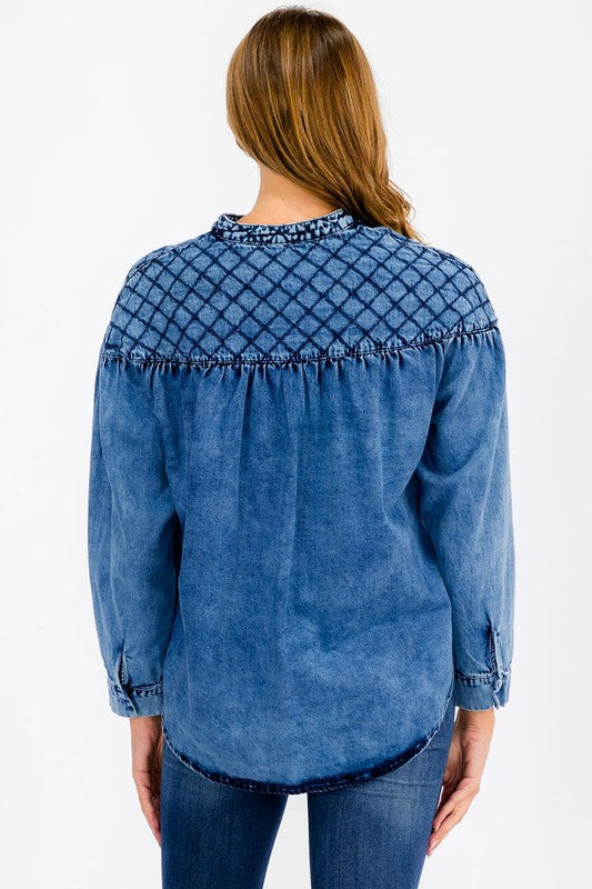 Denim Button Up Top