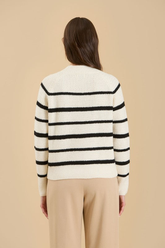 Cream & Black Stripe Sweater