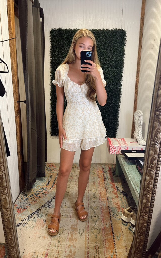 Ivory Floral Romper