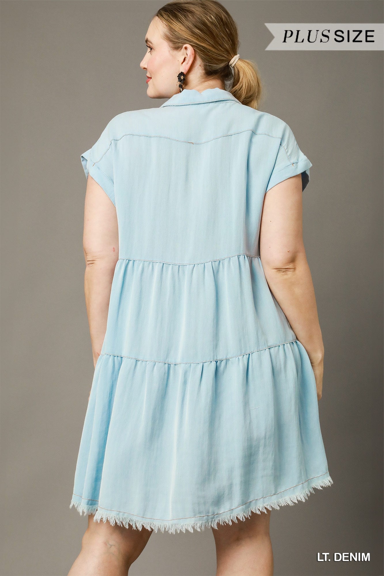 Light Denim Button Front Dress