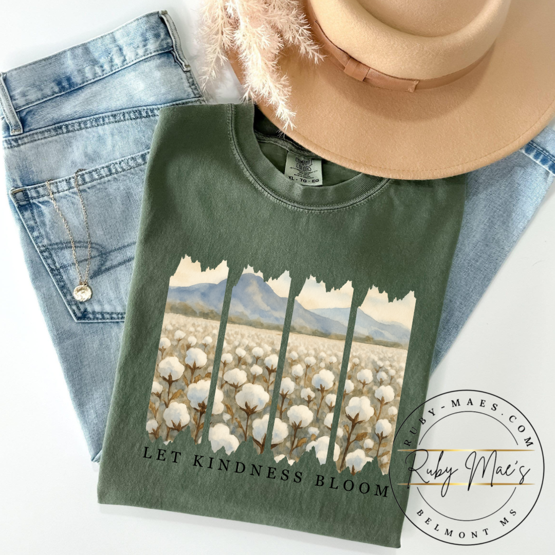 Let Kindness Bloom Watercolor Cotton T-shirt