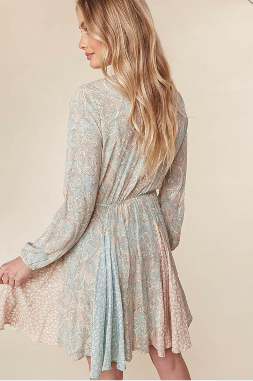 Pastel Bohemian Leopard Flare Dress