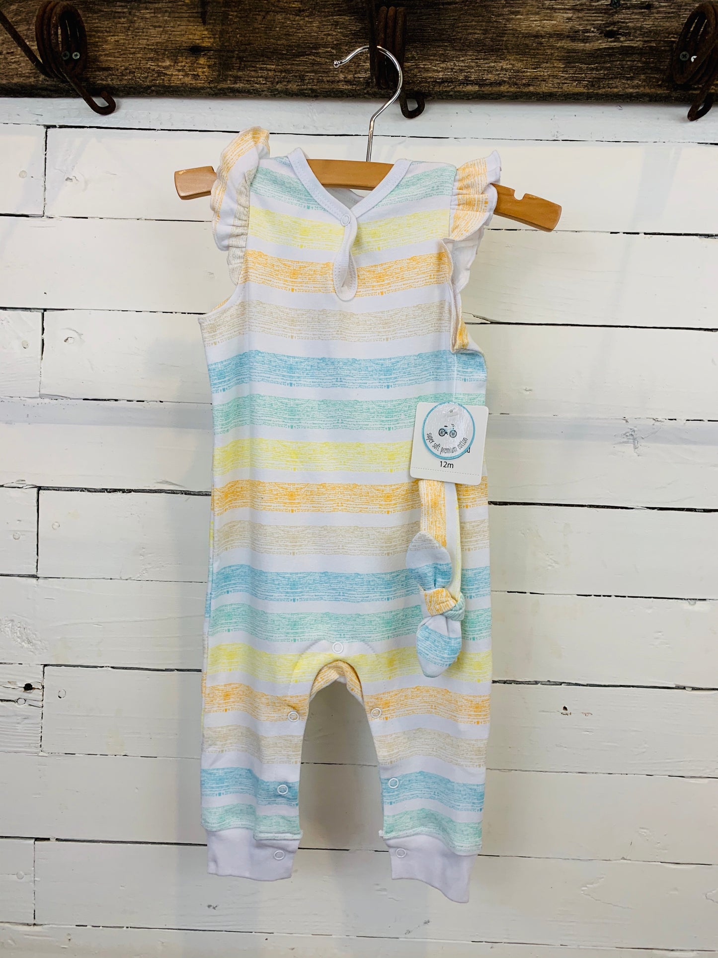 Stripe Baby Romper with Headband- Kids