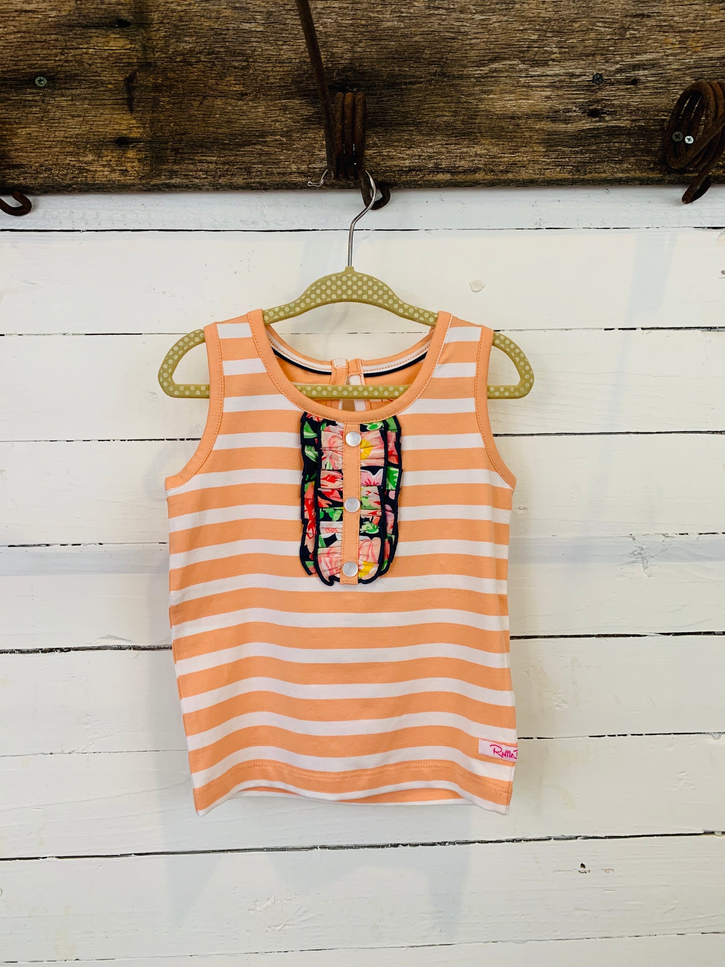 Sunset Garden Peach Stripe Tank- Kids