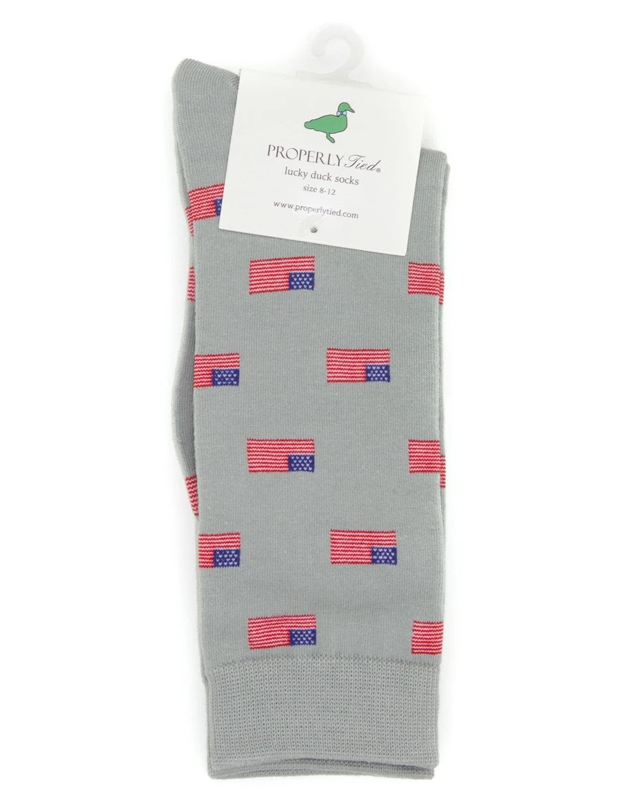 Lucky Duck Sock American Flag