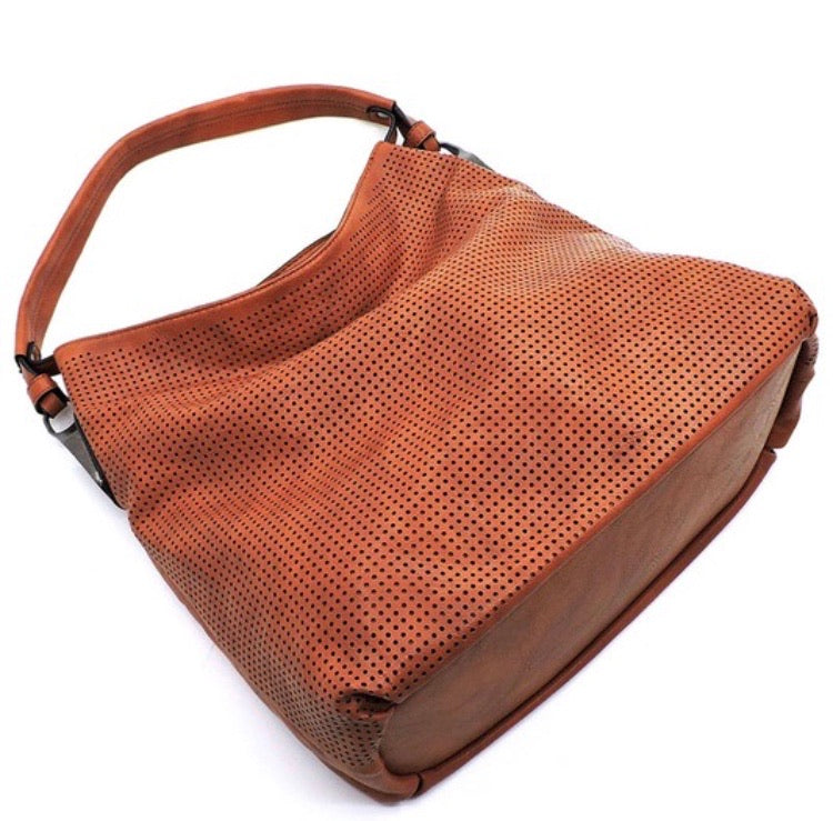 Purse with Zipper and Mesh Detail