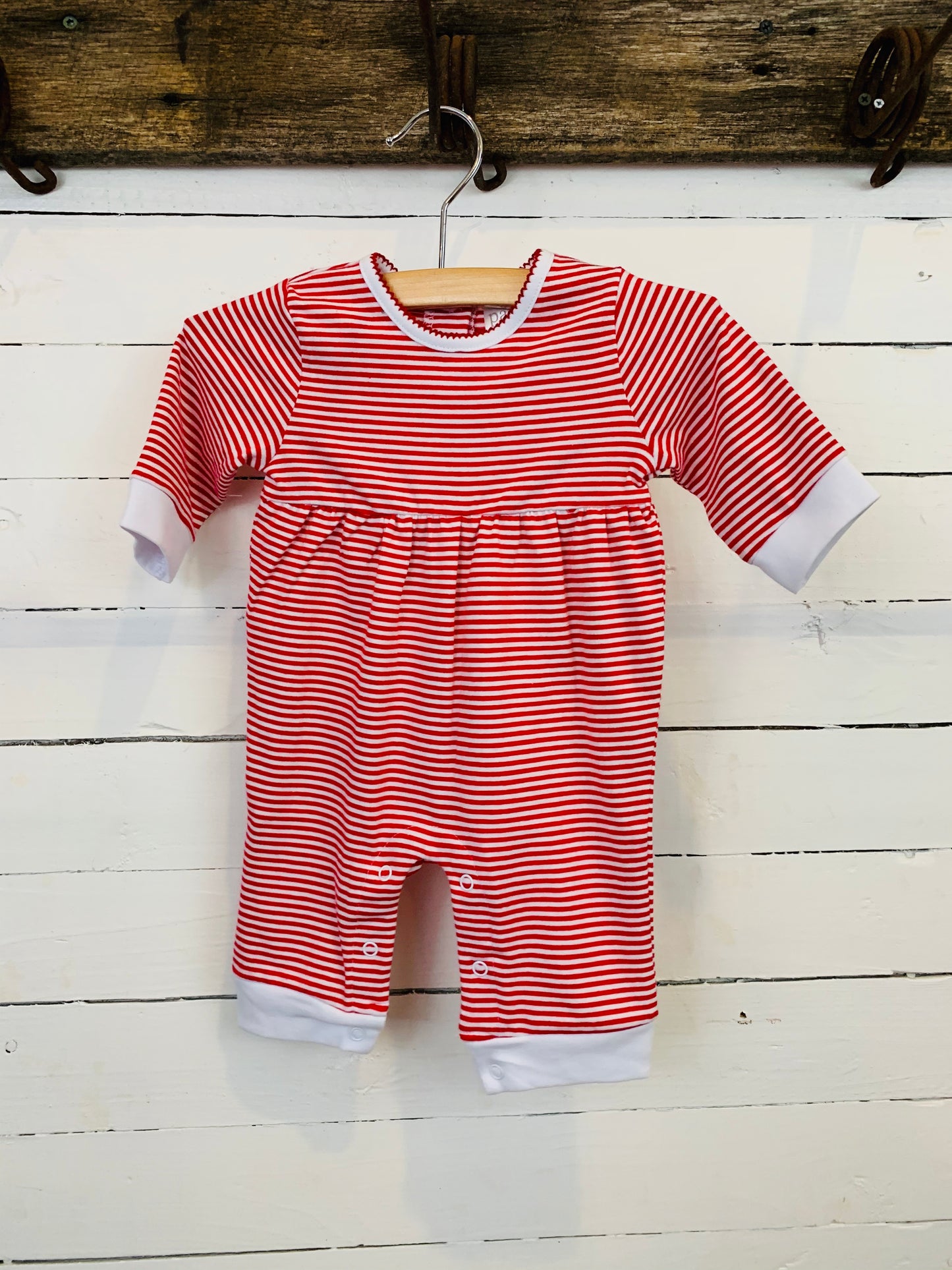Paty Red Stripe Romper- Kids