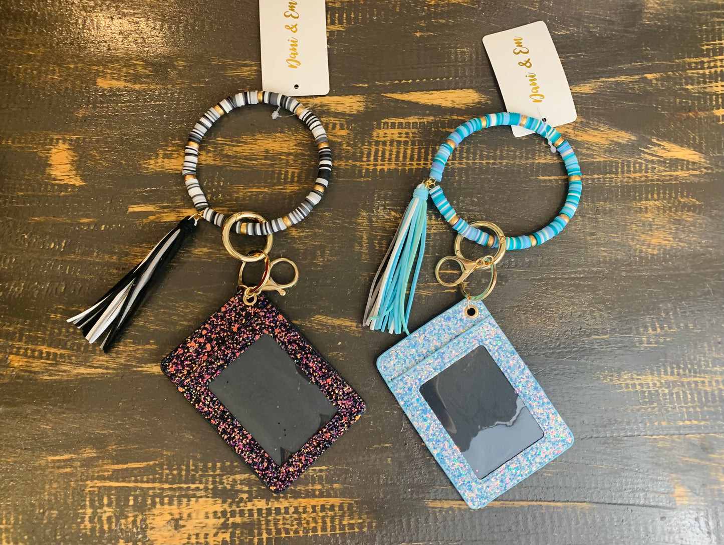 Sparkly Wallet Holder w/ Key Ring Bangle & ID