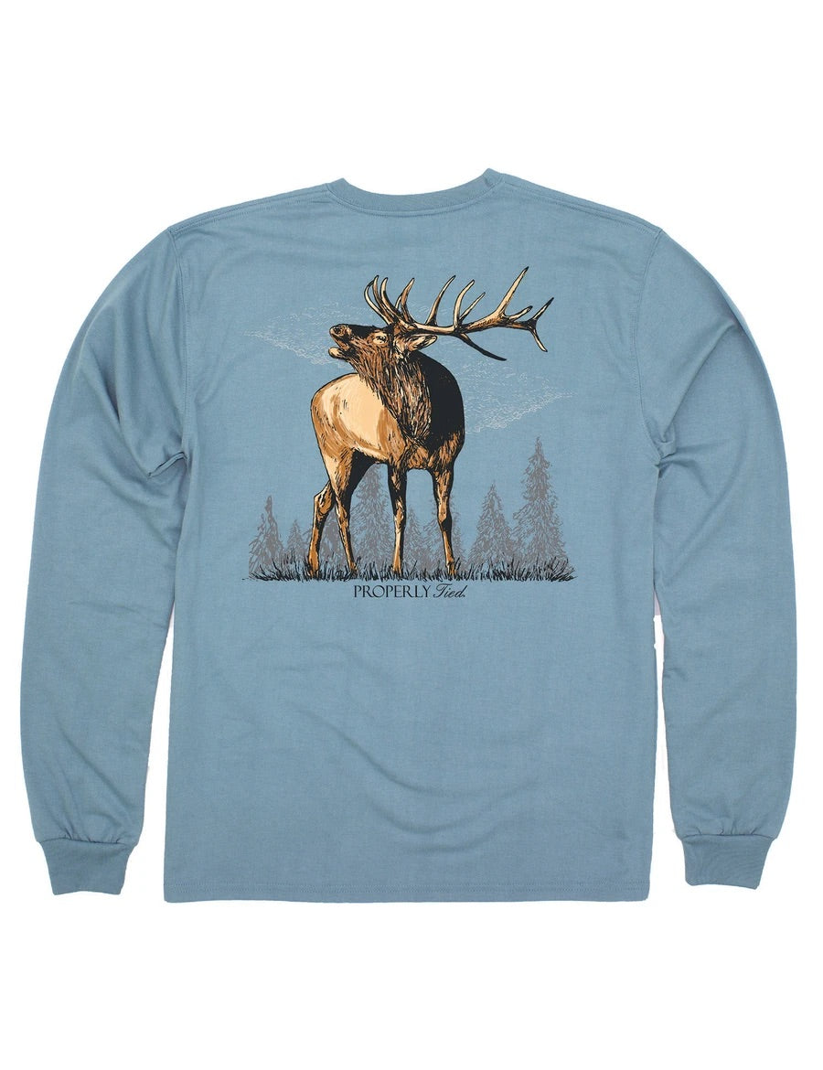 Elk Steel Blue Long-sleeve- Kids