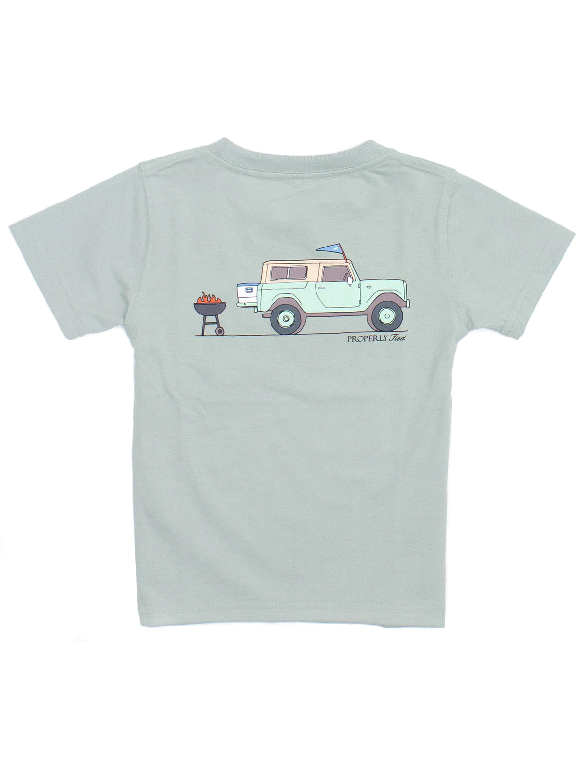 BBQ Tailgate Chrome Grey Short Sleeve -Kids