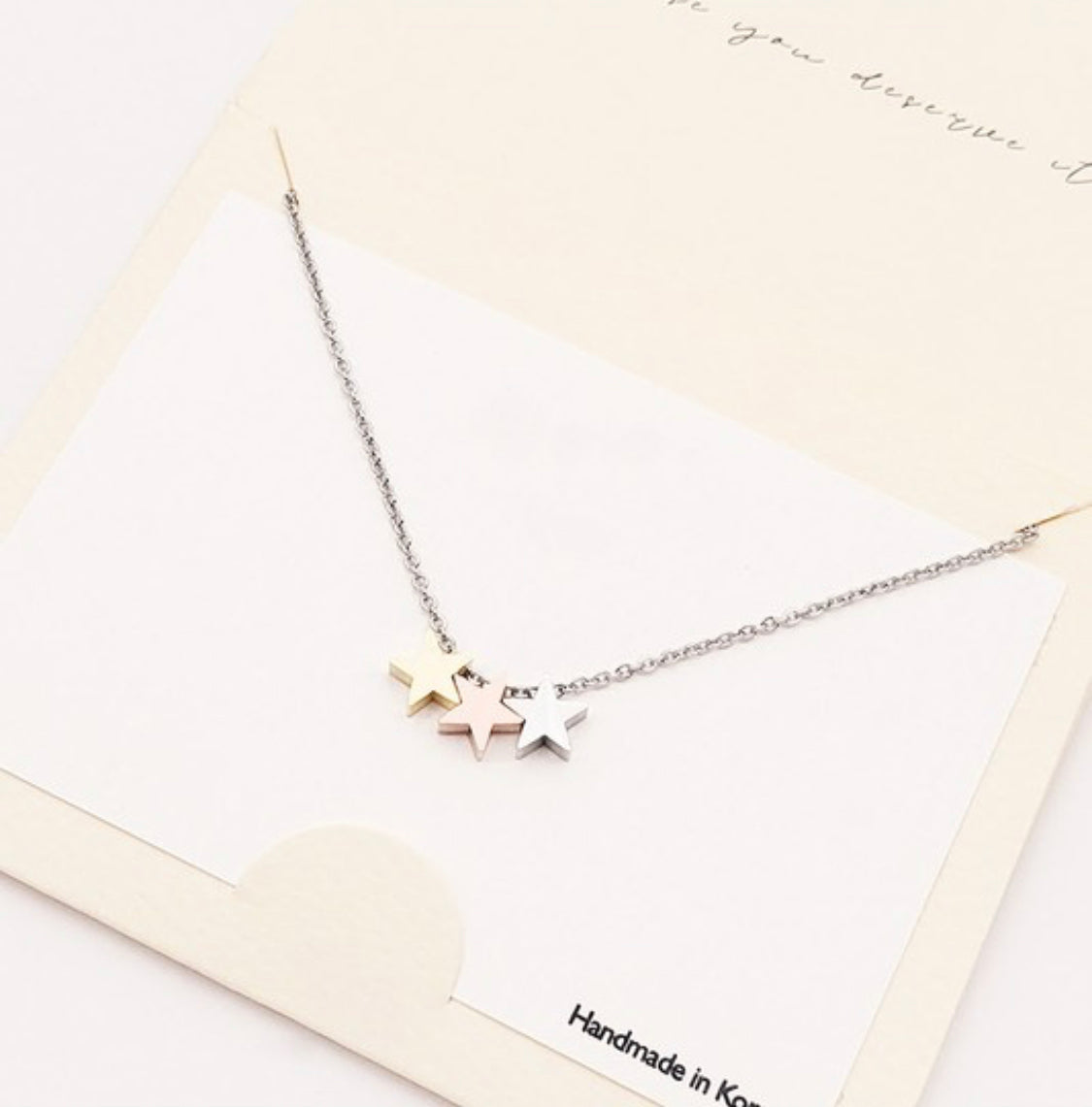 Triple Star Pendant Necklace