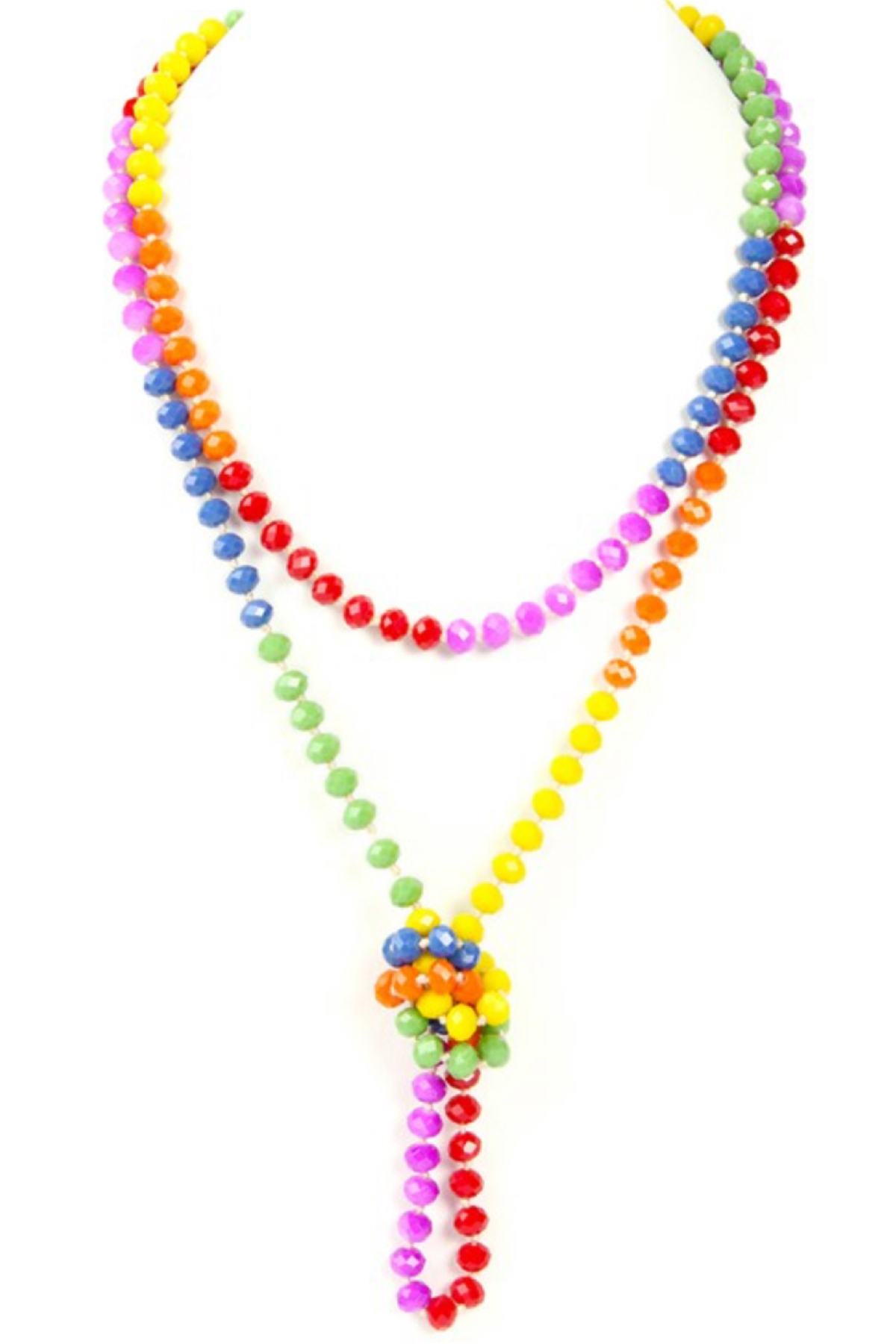 Rainbow Rondelle Beads Necklace