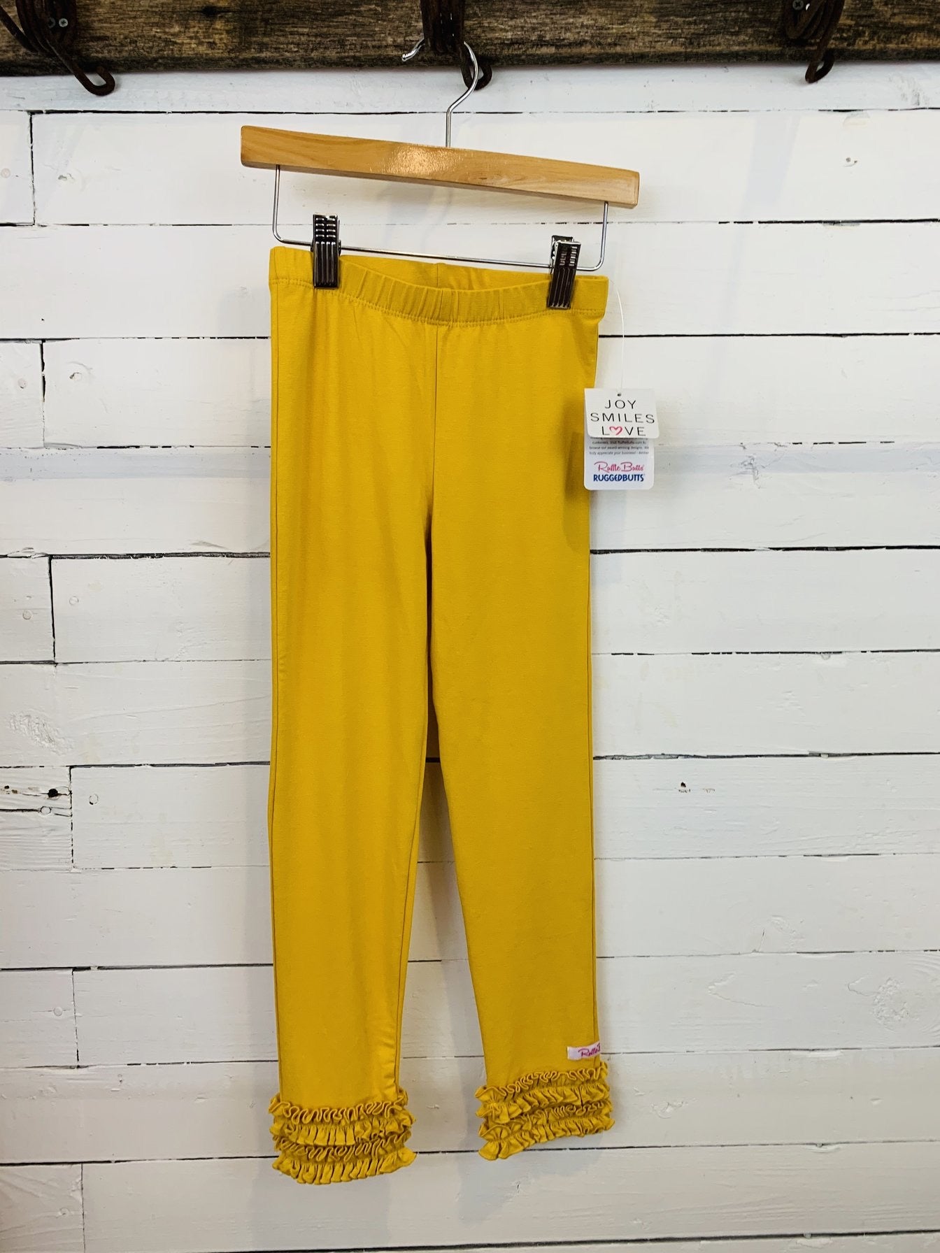 Golden Yellow Ruffle Leggings- Kids