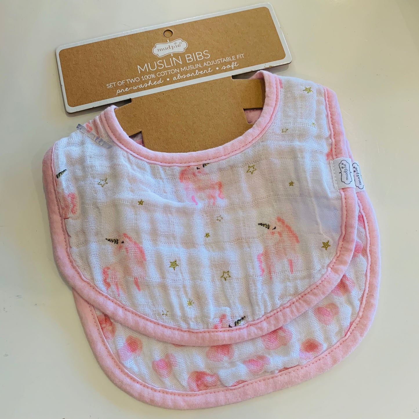 Mud Pie Unicorn Bib Set