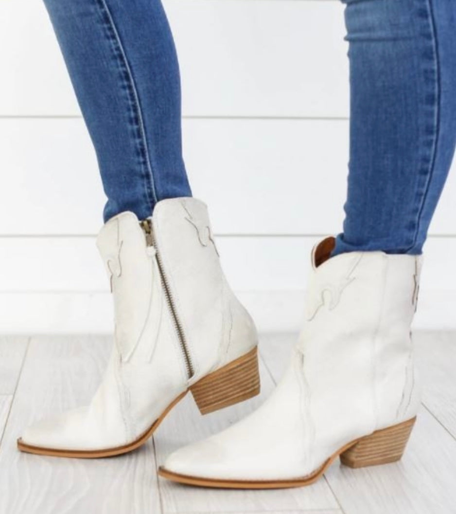 White Mini Cowgirl Booties