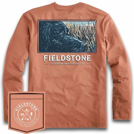 Orange Long Sleeve Tee with Lab Face