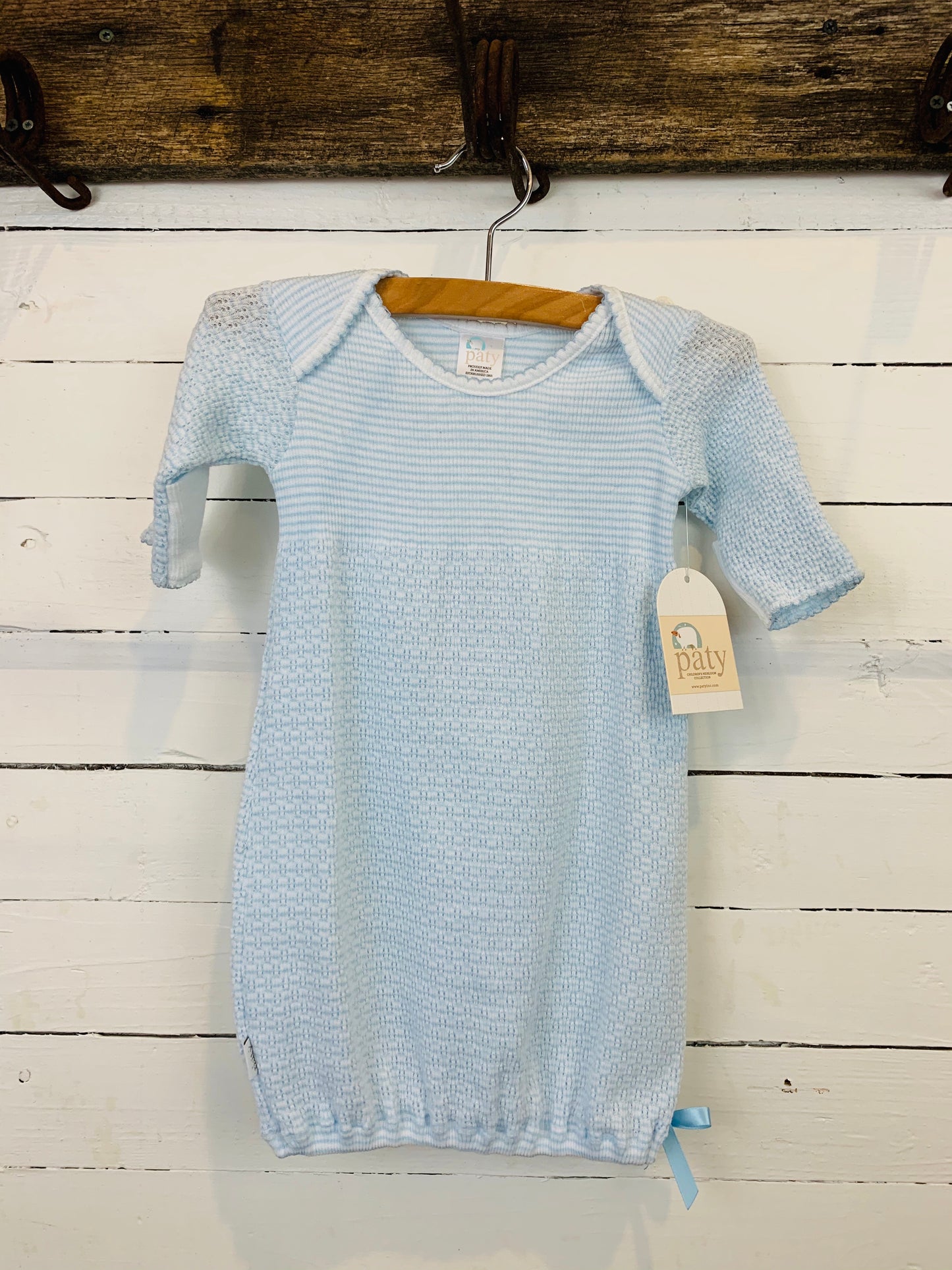 Paty Long Sleeve Lap Shoulder Gown- Blue- Kids