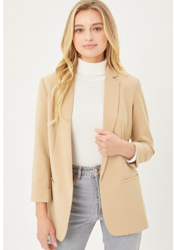 Taupe Dressy Linen Blazer