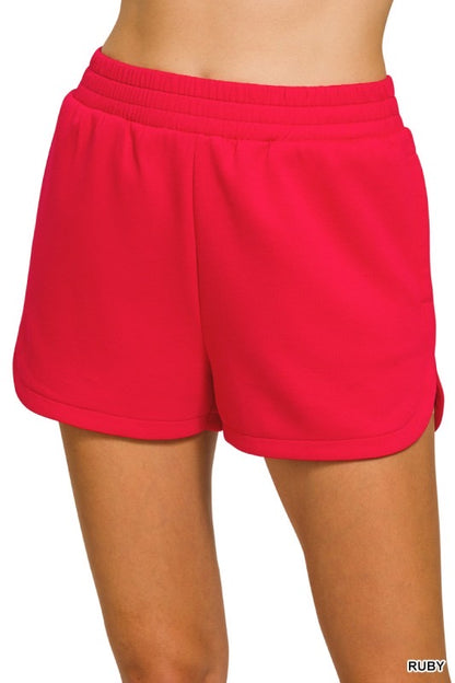 Red Scuba Dolphin Hem Shorts