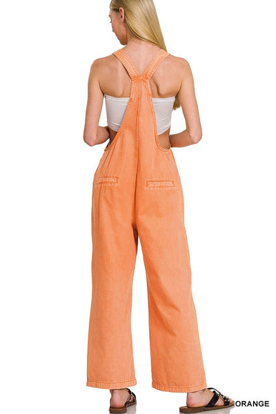 Washed Denim Overalls