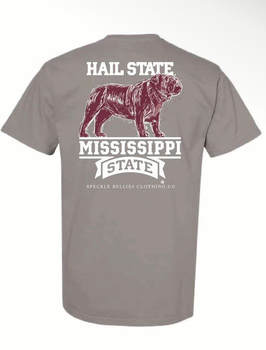 MSU Bulldog Sketch Grey Tshirt