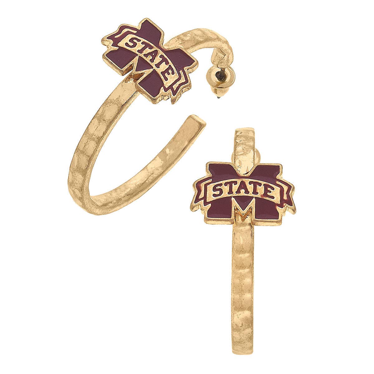 Mississippi State Bulldogs Enamel Logo Hoop Earrings