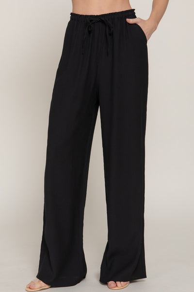 Elastic Waist Flowy Pants