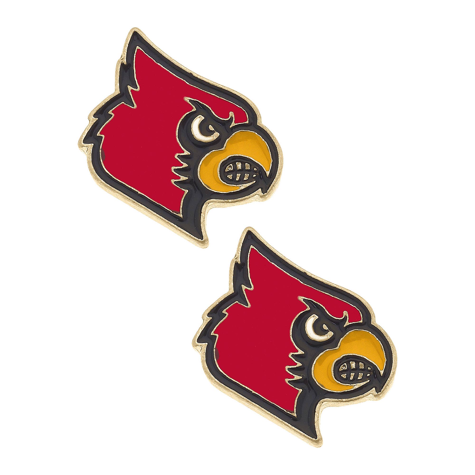 Cardinals Enamel Stud Earrings in Red/Black