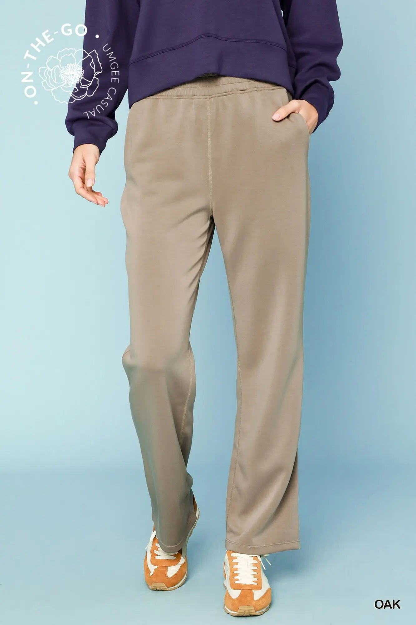 Oak Brown High Rise Cupro Pants