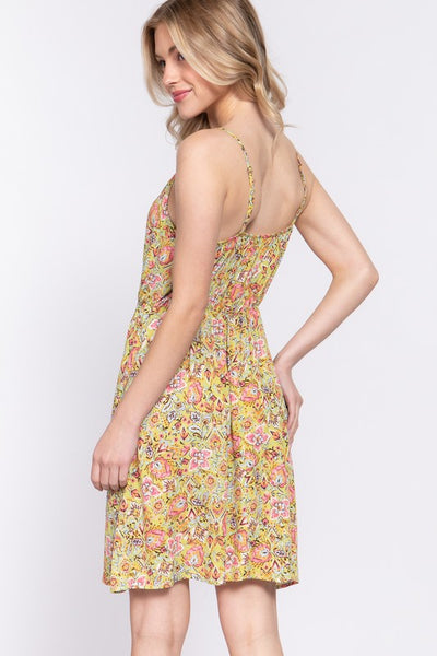 Green Floral Cami Dress