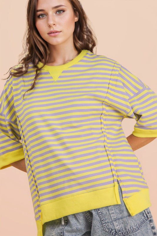 Lavender & Lemon Stripe Short Set