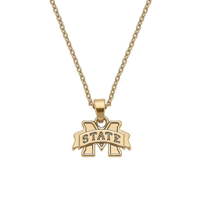 Mississippi State Bulldogs 24K Gold Plated Pendant Necklace
