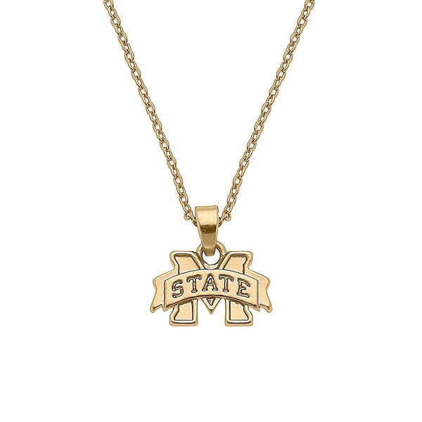 Mississippi State Bulldogs 24K Gold Plated Pendant Necklace