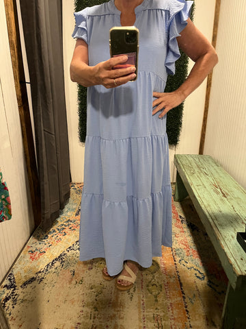 Spring Blue Maxi Dress - Plus