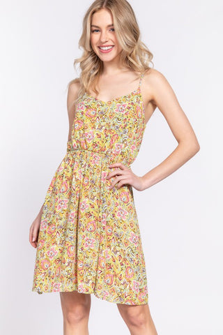 Green Floral Cami Dress