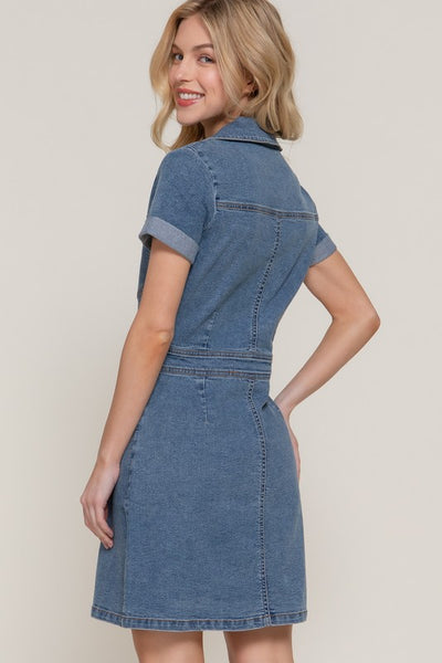 Denim Button Front Dress