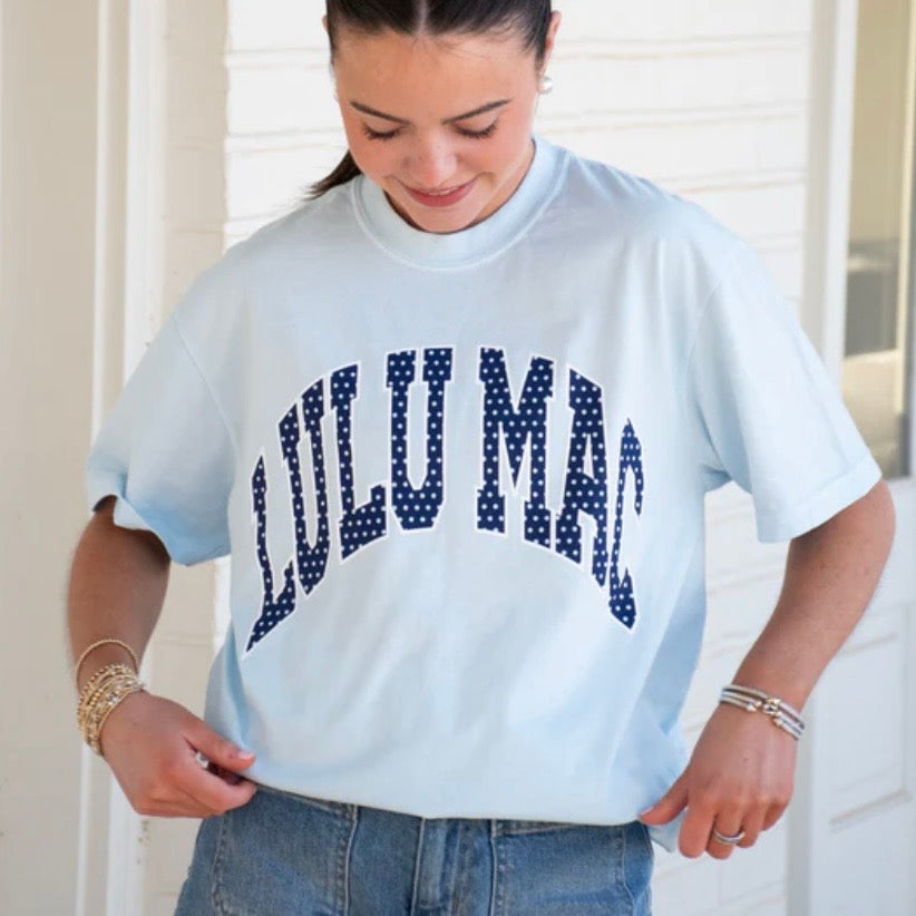 Lulu Mac Chambray Dot Comfort Colors Tshirt