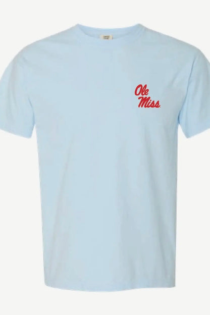 Ole Miss Script Camo Chambray Comfort Colors Tshirt