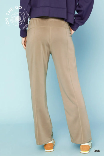 Oak Brown High Rise Cupro Pants
