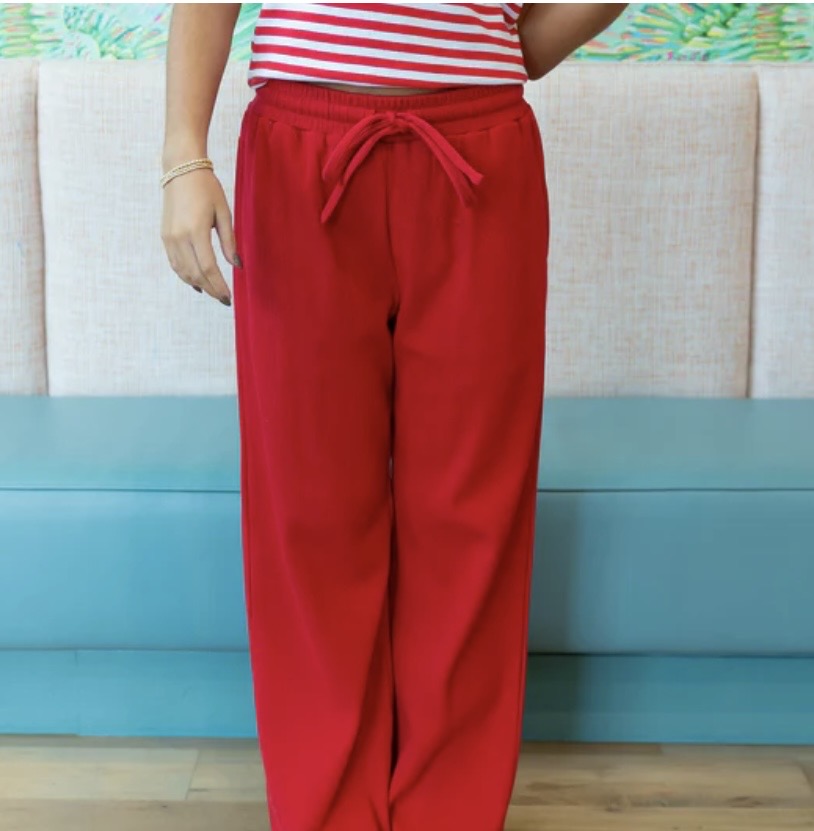 Lulu Mac Red Waffle Pants