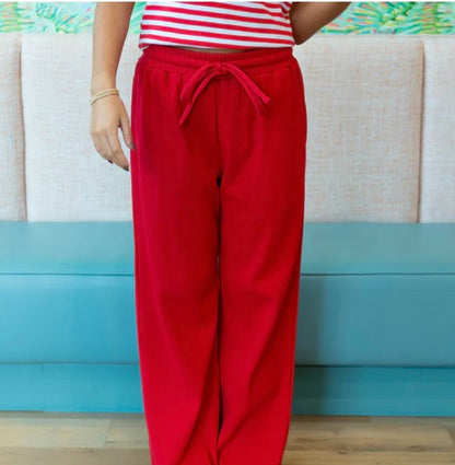 Lulu Mac Red Waffle Pants