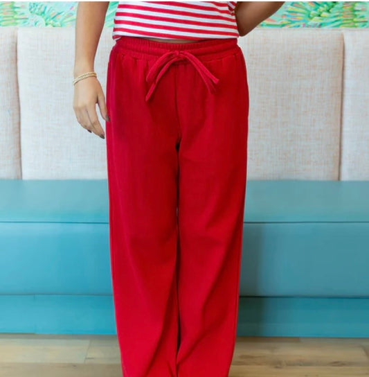 Lulu Mac Red Waffle Pants