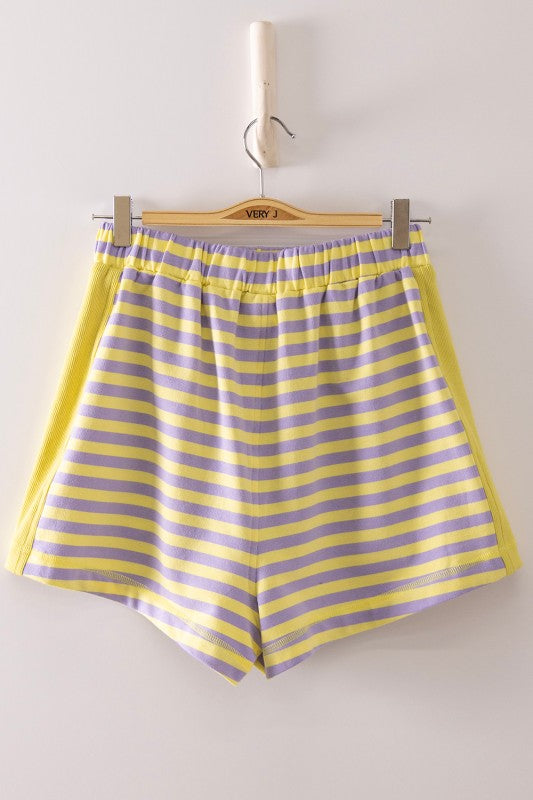 Lavender & Lemon Stripe Short Set