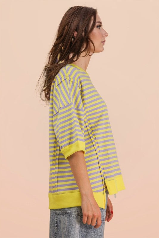 Lavender & Lemon Stripe Short Set