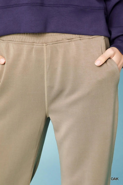 Oak Brown High Rise Cupro Pants