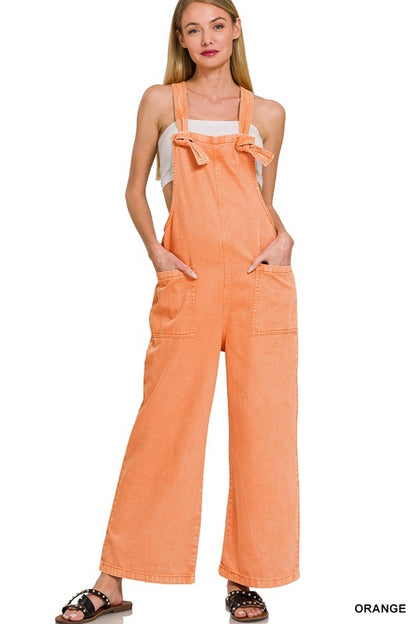 Washed Denim Overalls